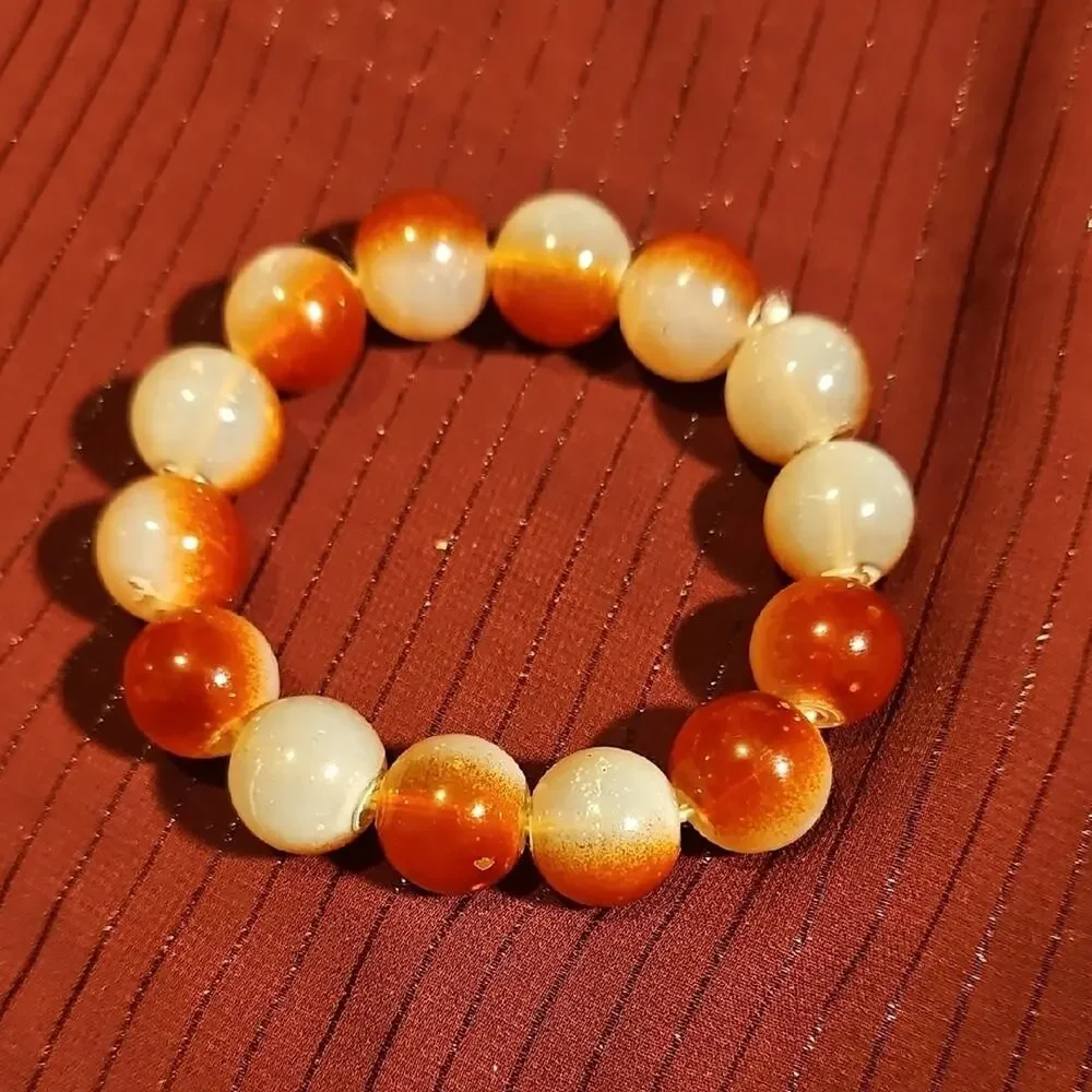 6 Assorted Handmade Vibrant Large Beaded Bracelets